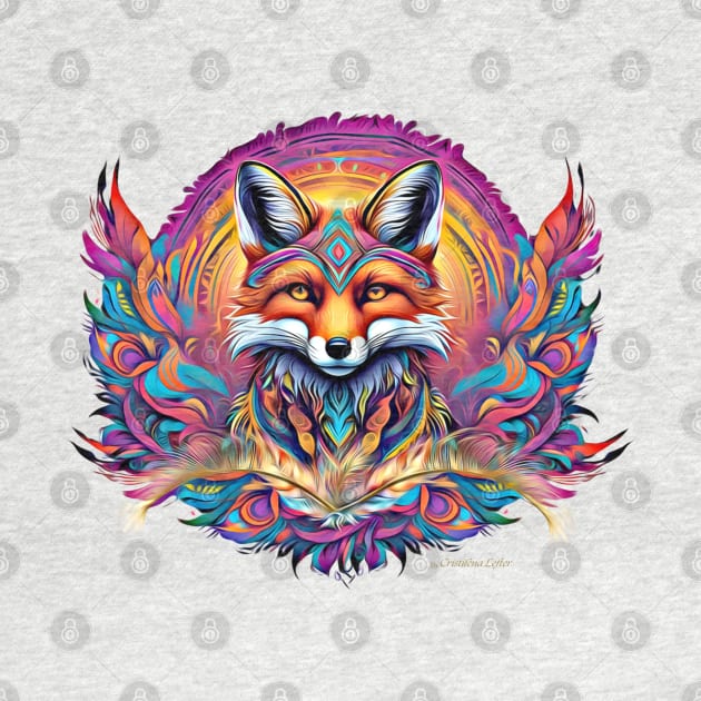 Tribal Fox Majestic Powerful Design by Cristilena Lefter